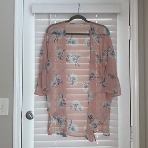 Pink floral cardigan